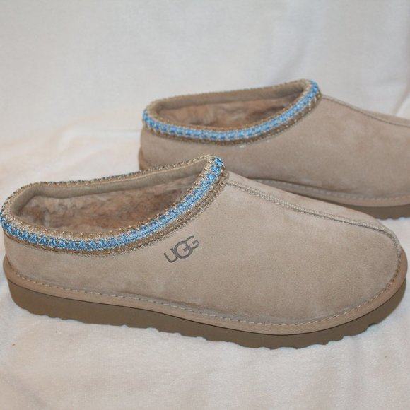 NIB UGG MEN'S TASMAN SUEDE SHEARLING LINED SLIP ON SLIPPERS - Picture 2 of 7
